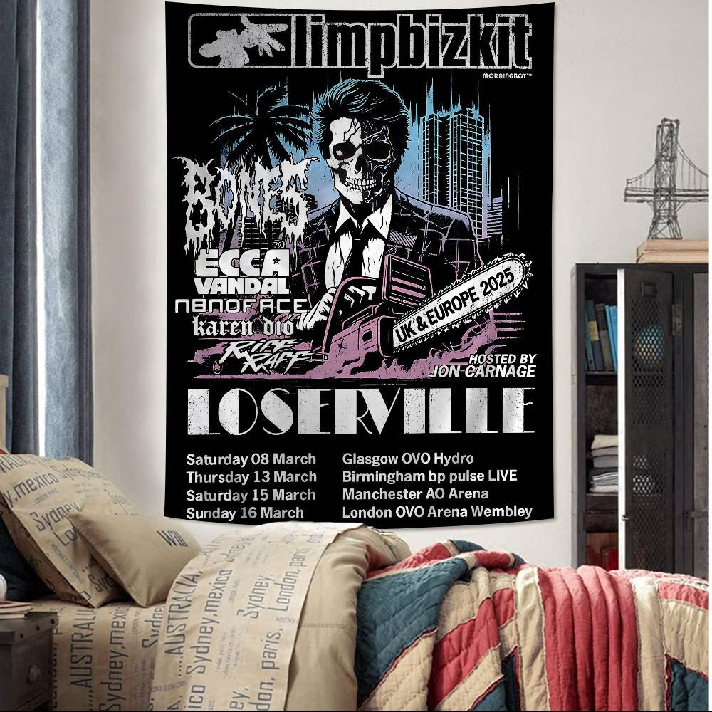 Rock Band LLimp Bizkit Anime Tapestry Art Science Fiction Room Home Decor Wall Art Decor