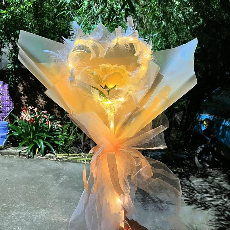 Flower Decoration DIY Kit Valentine's Gift LED Bouquet Flashing LED Handheld Flower Light For Unique Gift Idea Wedding Decor