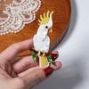 Blucome Animal Acrylic Parrot Handmade Brooches For Women Men Lovely Sitting Pet Casual Party Pin Gifts Jewelry Accessories