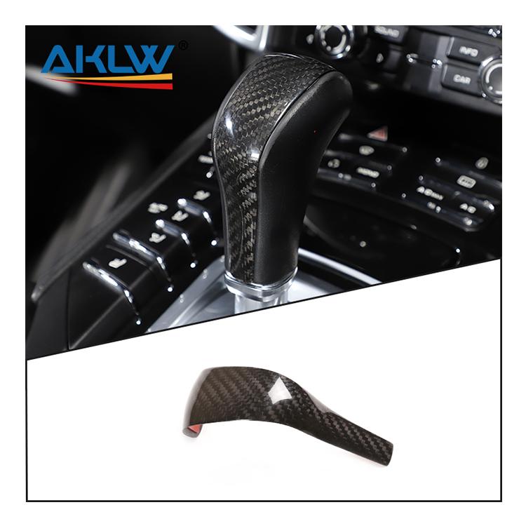 Real Carbon Fiber Car Gear Knob Interior Accessories for Porsche Cayenne 2011-2017 Center Console and Head Cover Decoration