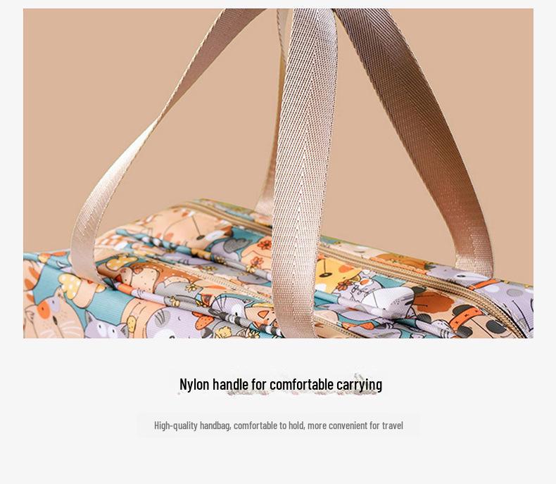 Kosmetik- & Toilettenartikel-Tasche mit großer Kapazität, Cartoon-Design, wasserdicht, mit Nass-/Trockenfach und isoliertem Futter