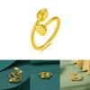 Unique Brass Gold Plated Two Worlds Joy Ring For Women With Lotus Motif