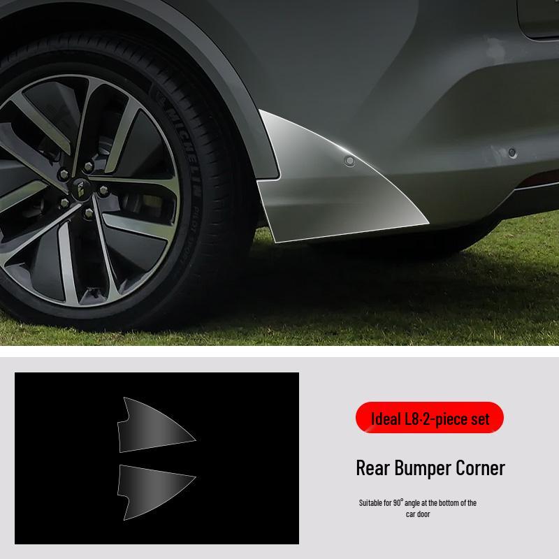 Ideal L8 Car Door Corner TPU Protection Film - Transparent, Front & Rear Triangle Area Paint Shield.