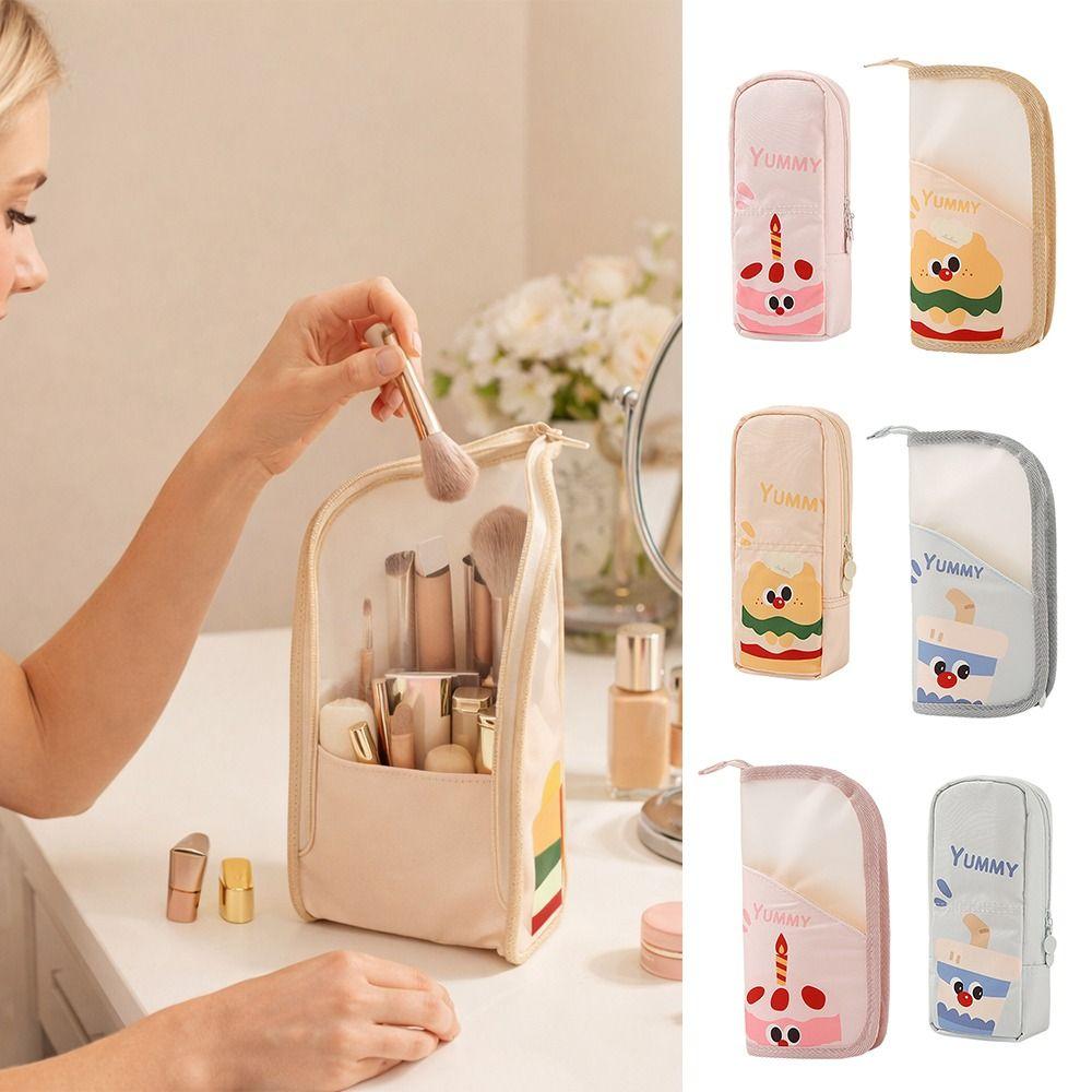 Professional Polyester Folding Makeup Bag Folding Design Portable Stand Cosmetic Bag Waterproof Make Up Organizer Travel Use