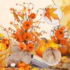 Fall Artificial Flower Bouquet with Thanksgiving Velvet Pumpkin Maple Leaves Wheat Ears for Home Tabletop  Dining Room  Decor