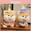 Cute Hat Birthday And Cartoon Pattern Knitted Scarf Shiba Inu Cartoon Toy Plush