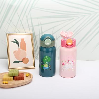 Acciaio Inossidabile Cinghia Sottovuoto Borraccia Termica Aspetto Carino Tazza da Lettura per Scuola Primaria Doppio Coperchio Tazza per Bambini