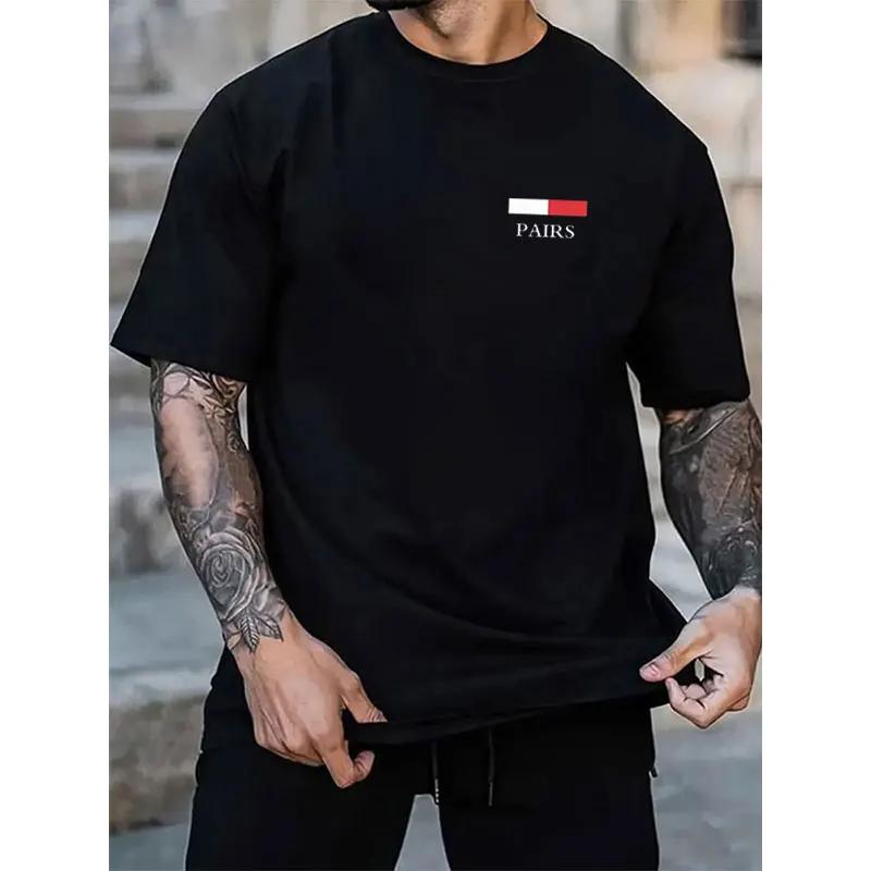 Brand Fashion Letter Printing Men's T-shirt 100%Cotton Summer Luxury Short Sleeve Tees Wear Streetwear Tops Shirt Men's Clothing