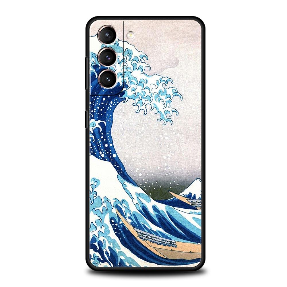 Phone Case For Samsung Galaxy S24 S23 Ultra S22 S21 S20 FE 5G S10 S10E S9 Plus S8 Soft Cover Japan The Great Wave Of Kanagawa