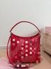 Original Leder Litschi-Muster Kalbsleder weich neue Dogtooth-Tasche Hobo Achseltasche Tote große Kapazität Mutter-und-Kind-Tasche