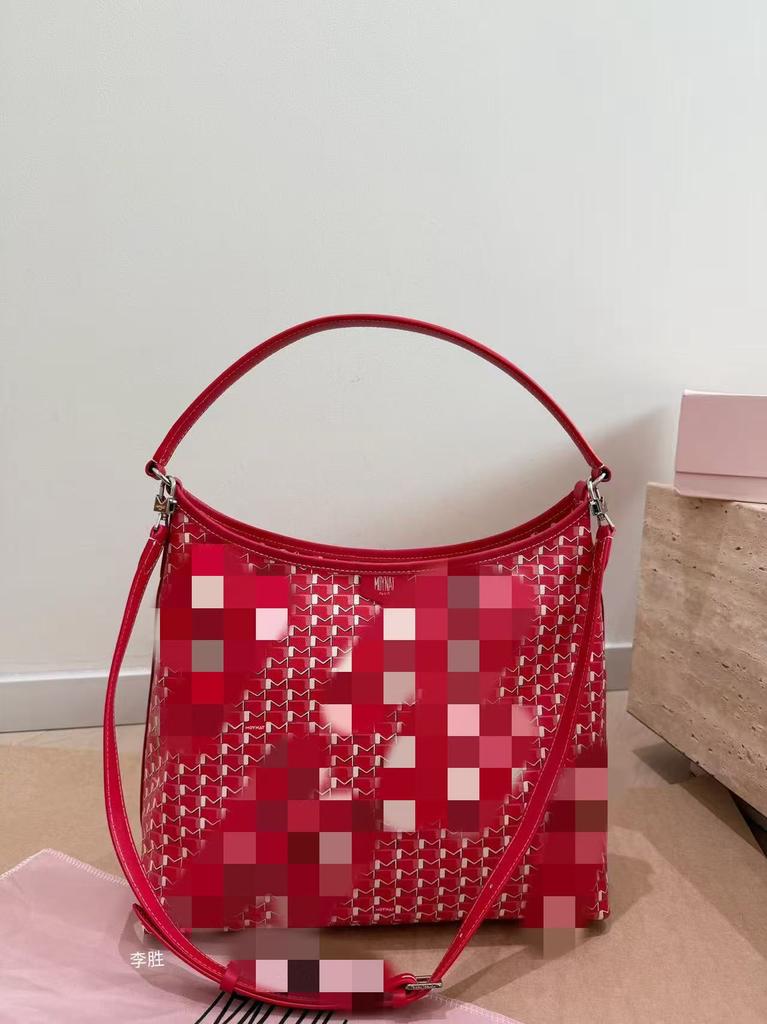 Original Leder Litschi-Muster Kalbsleder weich neue Dogtooth-Tasche Hobo Achseltasche Tote große Kapazität Mutter-und-Kind-Tasche
