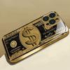Trend Creativity Banknote Luxurious High-end Phone Case Electroplated Glass PhoneCase for iPhone 17 16 15 14 13 12 11pm Pro Plus