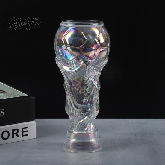 Magic Coating Beer Glass 2Pcs Trophy for Fans, Large Capacity Soccer Shape Three-Dimensional Relief Mug Mug, Novelty Drinking Cup Party Bar