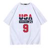 US National Team Basketball No. 9 Cotton Short-sleeved T-shirt Men's and Women's Summer Tide Brand Loose Shoulder Half-sleeved Top