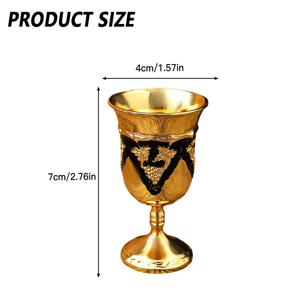 Luxurious Sense Goblet Renaissance Chalice Communion Cup European Retro Metal Wine Cups Medieval Gold Wine Glass Party Supplies