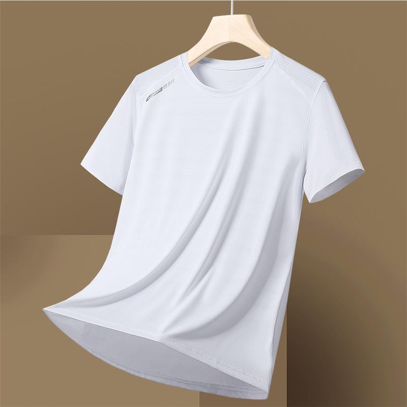 Unisex Summer Quick-Dry Ice Silk Sports T-Shirt - Breathable, Casual, Round Neck, Short Sleeve.