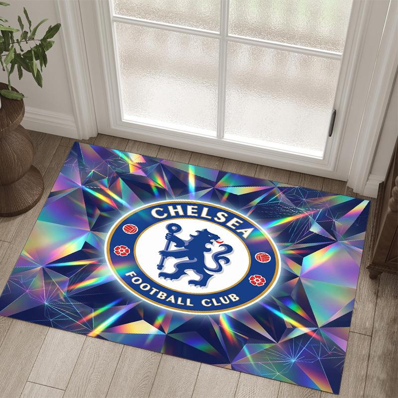 Tappeto in Velluto di Cristallo Design Chelsea FC Accogliente Non?Tappeto Stampato Antiscivolo per Camera da Letto Soggiorno Ingresso