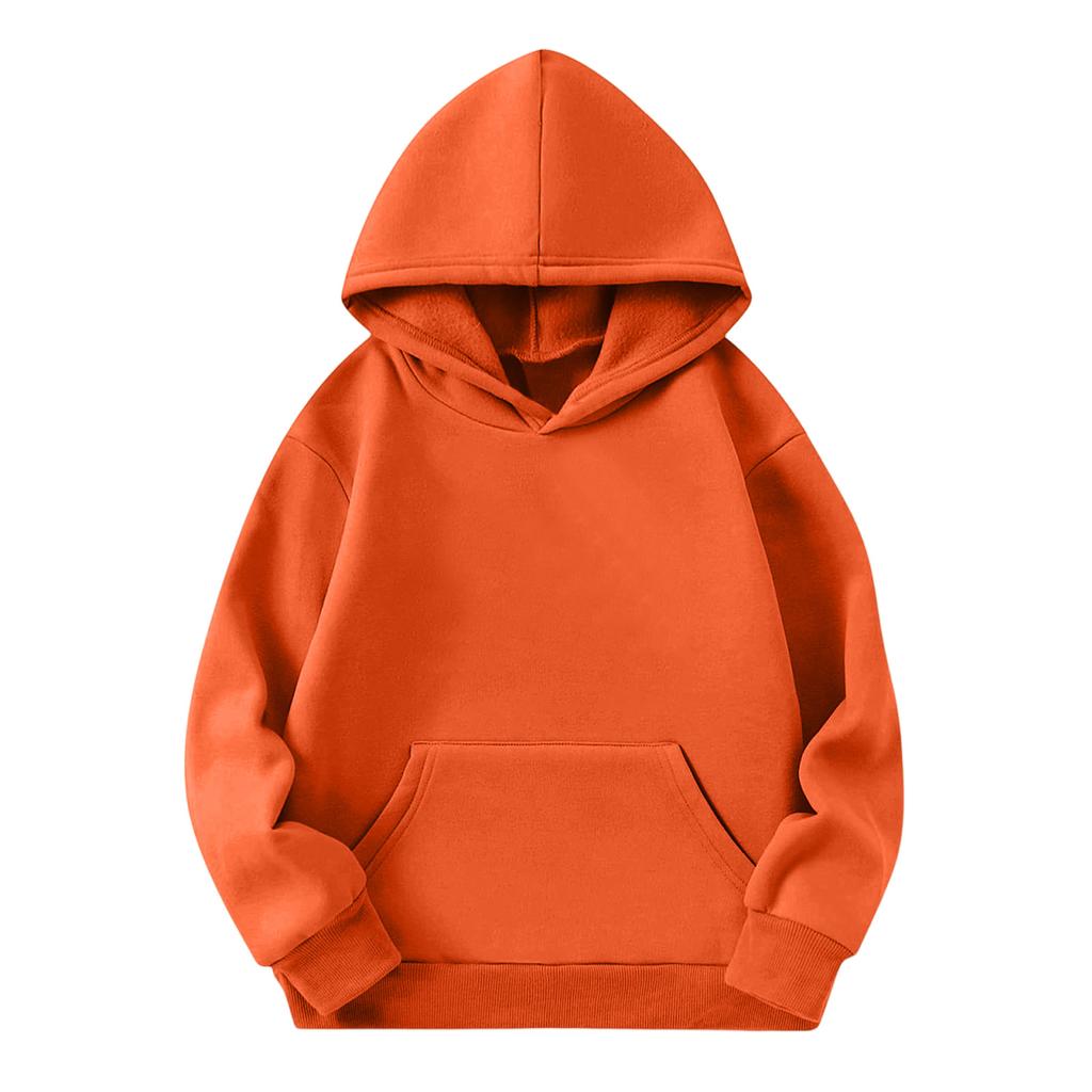 Kids Long Sleeve Loose Fit Pullover Hoodie - Casual Unisex Sweatshirt for Boys and Girls