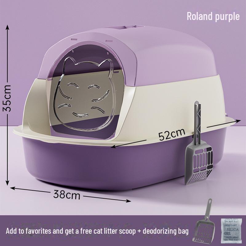 Extra große, vollständig geschlossene Katzentoilette mit Spritzschutz und desodorierender Desinfektion