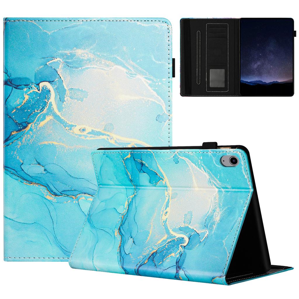 For iPad (2025)/10.9 (2022) Case Marble Pattern Leather Stand Cover with Auto Wake/Sleep