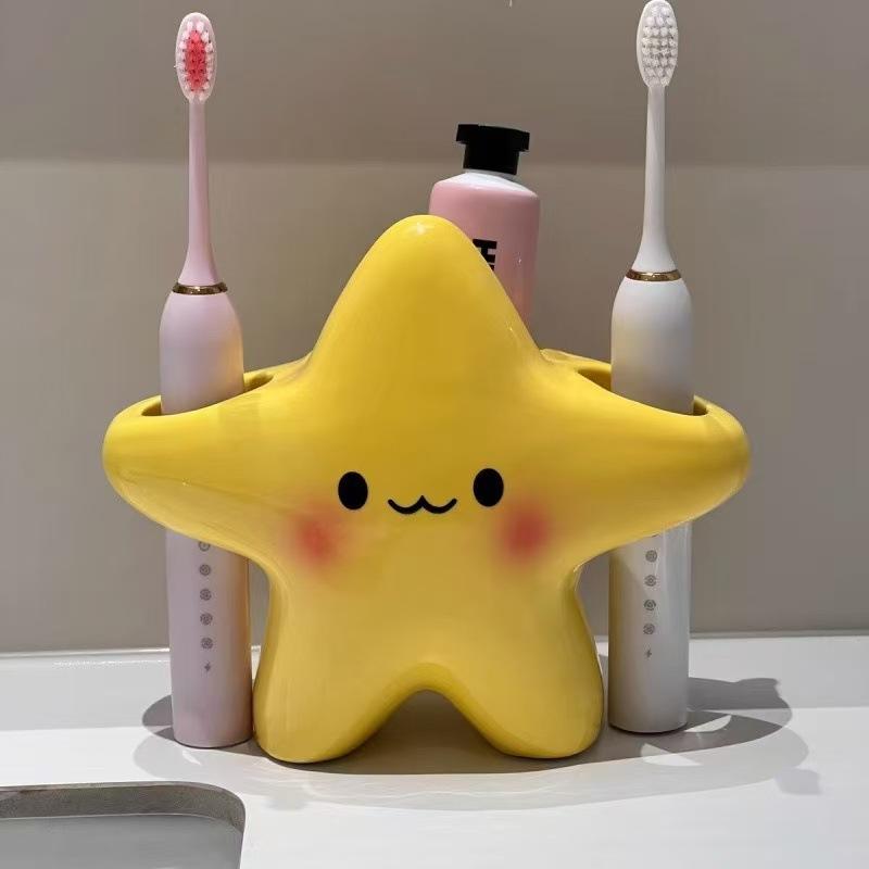 Star-shaped Toothbrush Stand - Cute Cartoon Electric Toothbrush Storage Rack - Romantic Toothpaste Holder for Couples