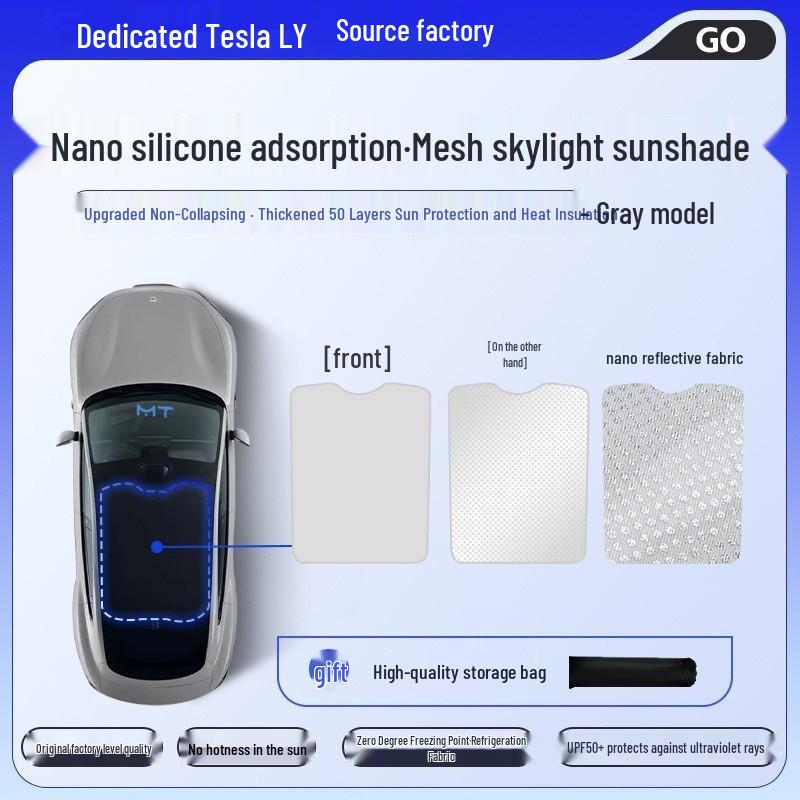 Tesla Sunroof Electrostatic Sunshade - Car Roof Heat Insulating Canopy