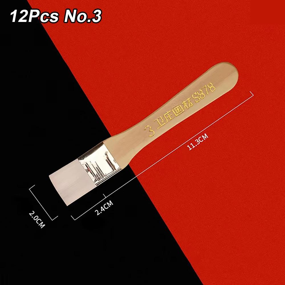 12Pcs/Set White Art Paint Brush Set Barbecue Brush  for Acrylic Oil Paint Varnishes Watercolor