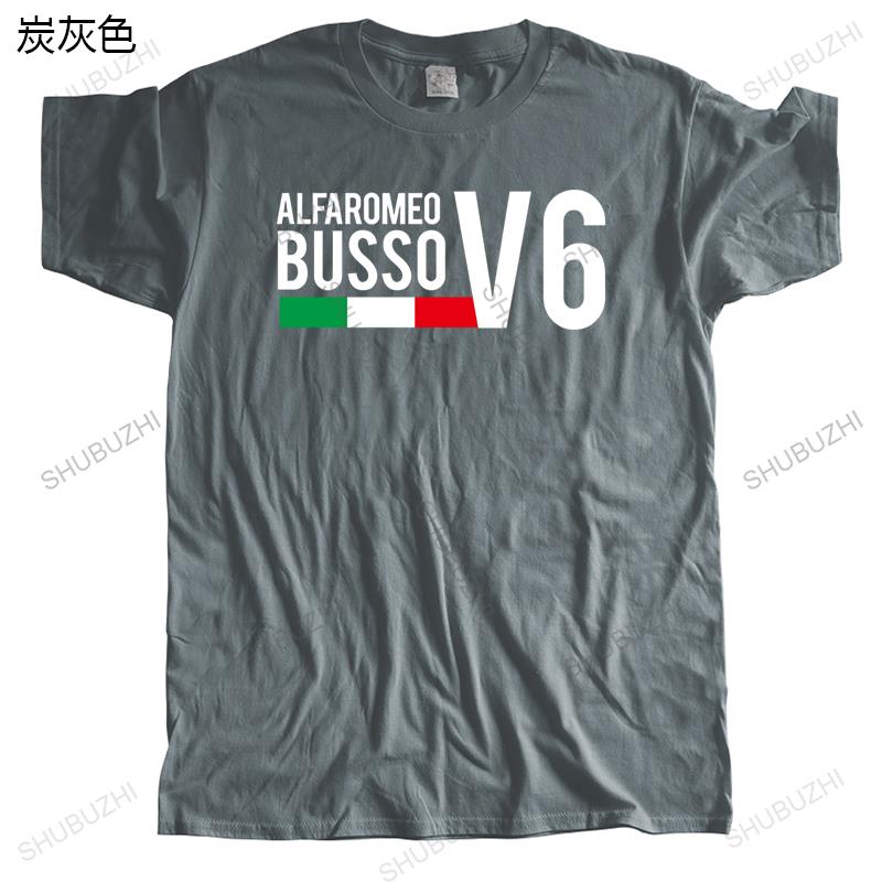 Mens luxury cotton T shirt mens summer tshirt ALFAROMEO BUSSO V6 fashion t-shirt men casual cool tops euro size boys gifts