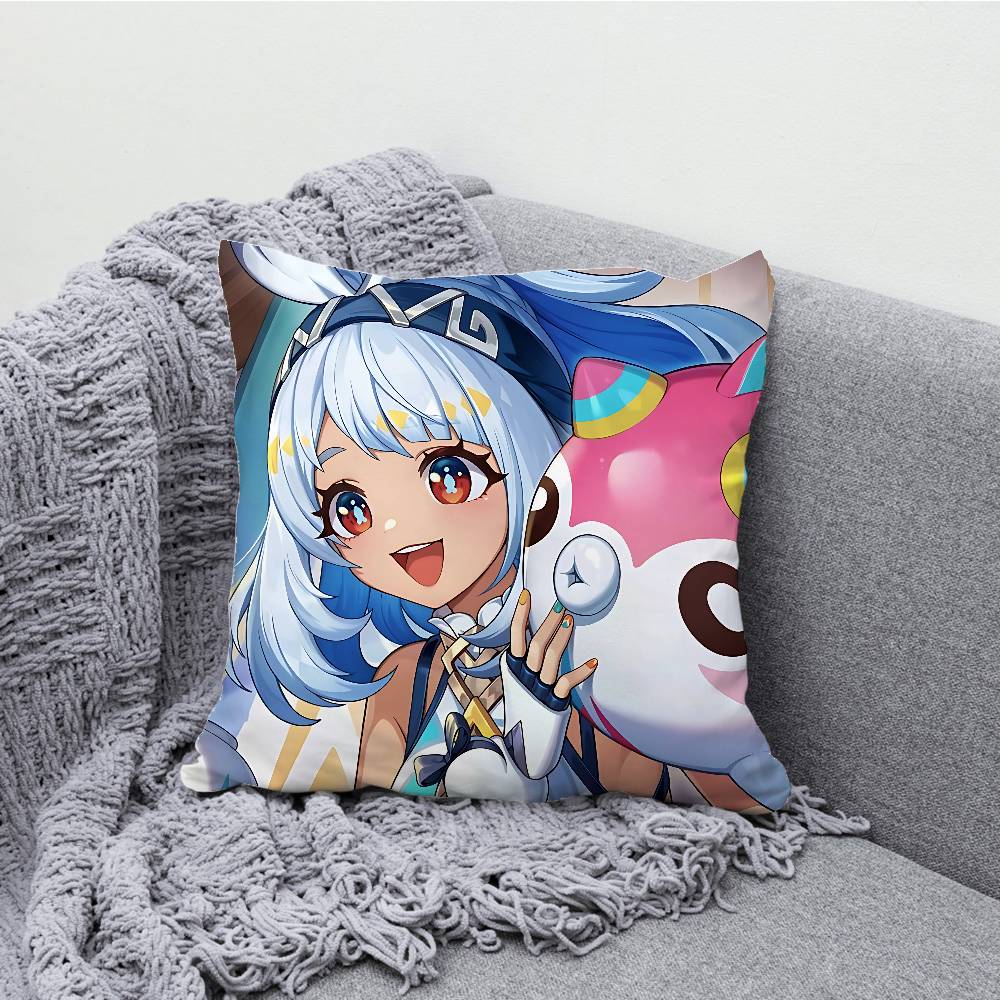 Genshin Impact Kinich Mualani Pillowcases Bedroom Living Room Sofa Home Decor Polyester Cushion Cover with Zipper