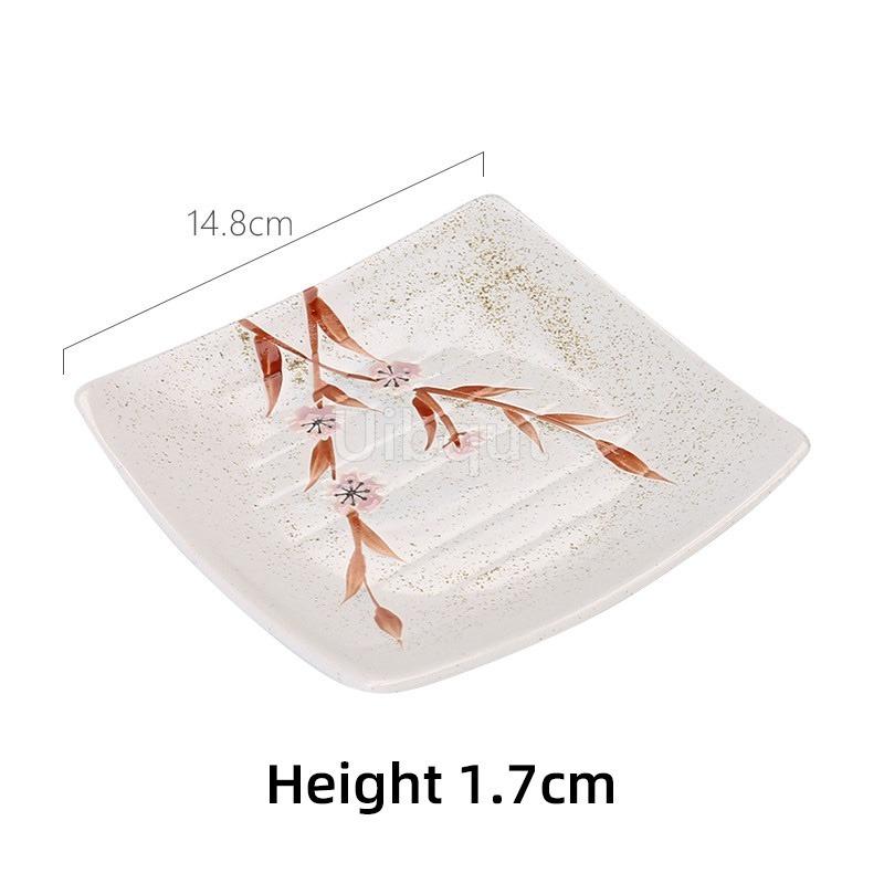 Japanese Ceramic Square tray Dining Food Plate Creative Coarse Ceramic Tableware Snack Dessert Sushi Dishes pasta plate sets