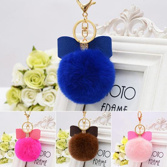 Mode Faux Kaninchen Fell Ball Charme Tasche Telefon Auto Anhänger Schlüsselanhänger Schlüsselanhänger