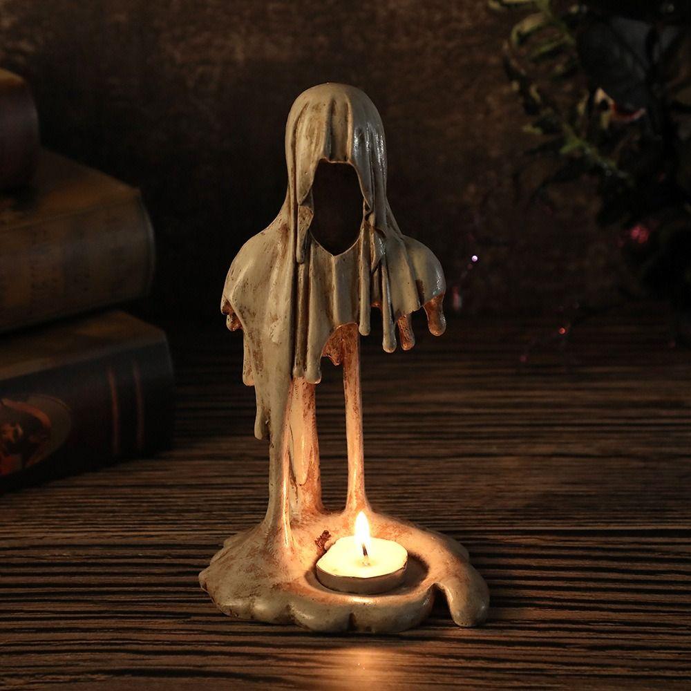 Resin Ghost Candlestick Heat Insulation Candlelight Dinner Props Creativity Candle Stand  Home