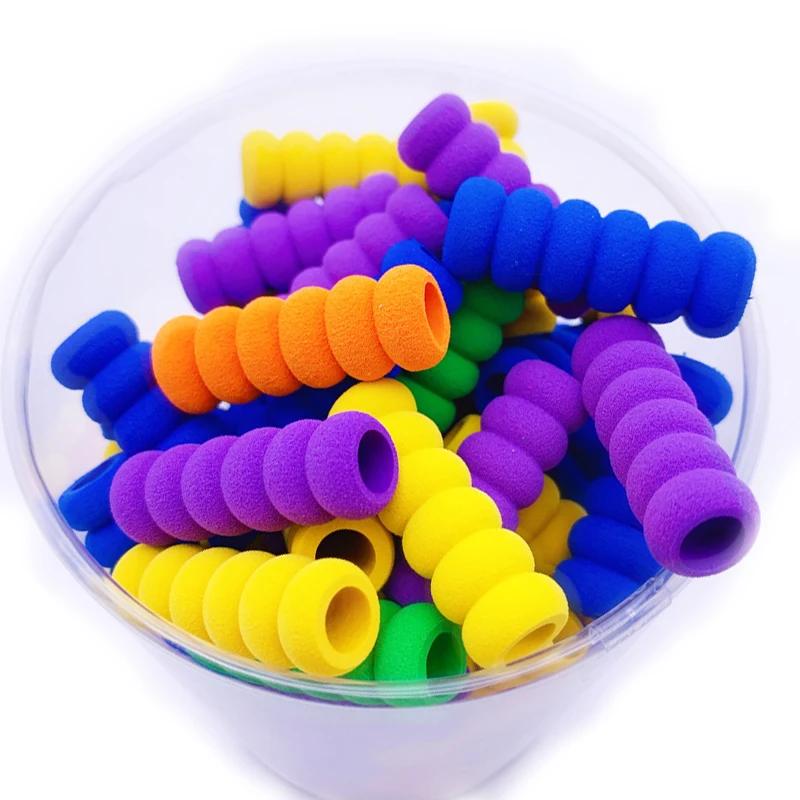 12pcs Random Color Cute Soft Cushioning Foam Pencil Case Portable Touch Pen Handle Case Anti Slip Anti Scratch Protective Case