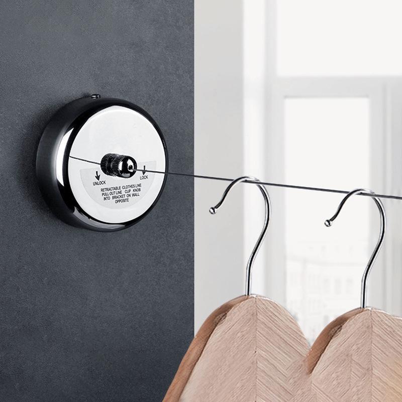 Hotel Balcony Invisible Retractable Clothesline - No-punch Steel Wire for Indoor Home Drying