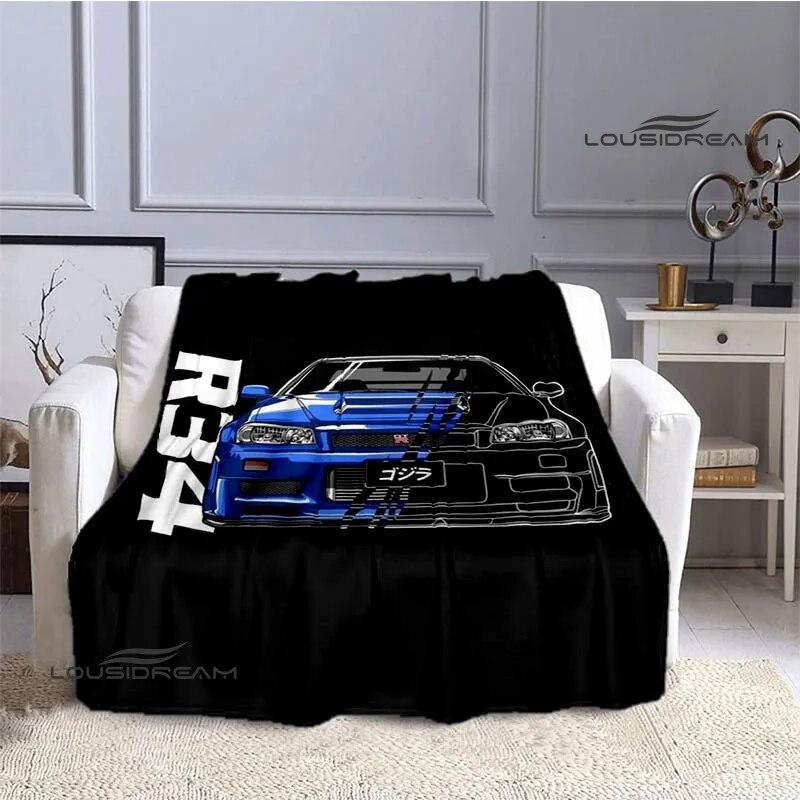 GTR Racing Retro Printed Blankets Warm Blanket Soft and Comfortable Home Travel Bed Blanket Picnic Blanket Birthday Gift