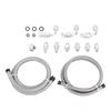 25 Inch 6AN Power Steering Pump Hose Kit Nylon Stainless Steel Waterproofing Replacement for C10 LS Swap Connects Type 2