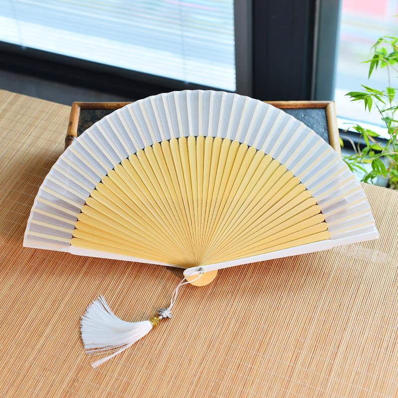 Chinese Custom Folding Fan Simulated Silk Fan Surface Bamboo Fan Bones Stage, Stage Props Decorative Crafts Chinese Culture