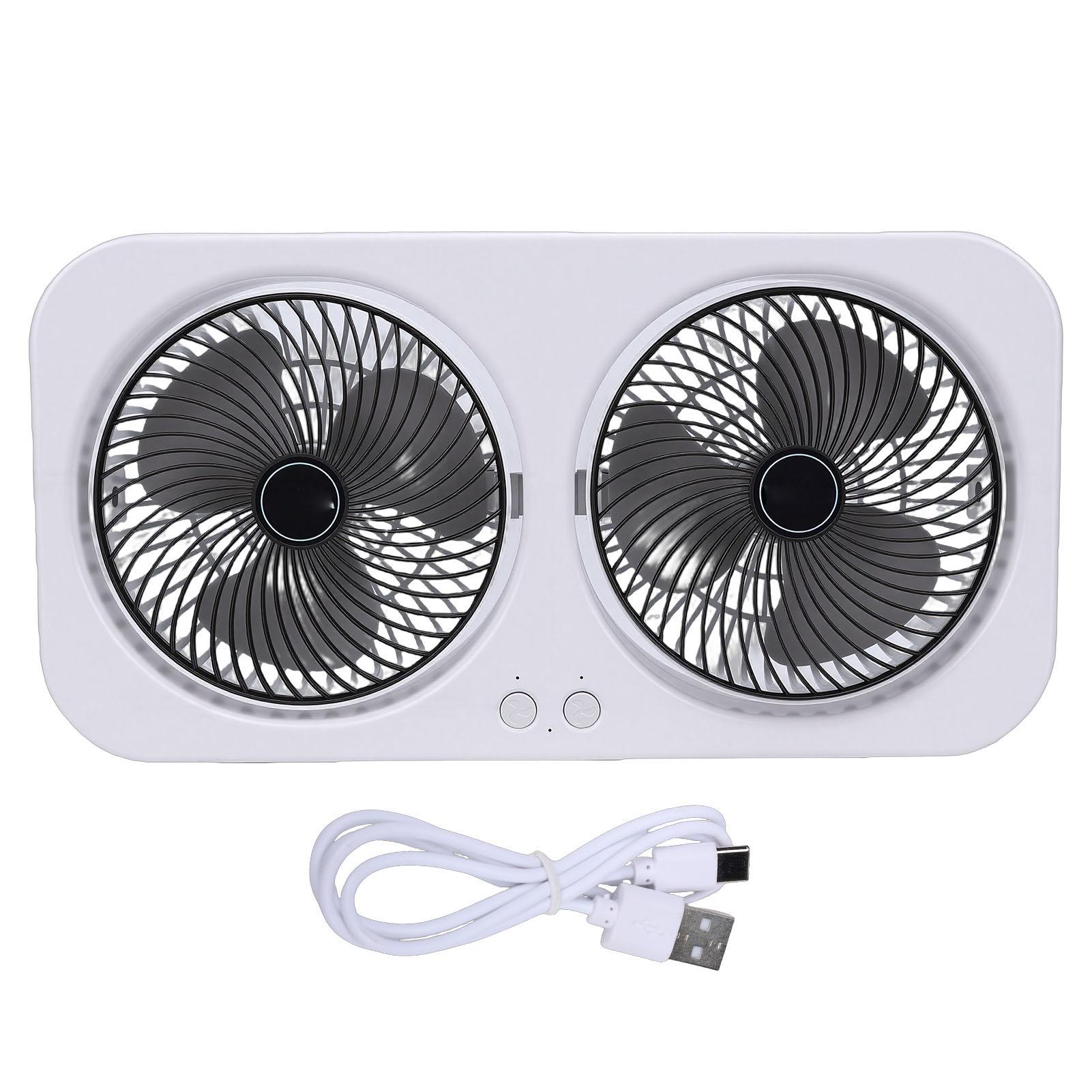 Musysh Portable Desktop Fan Rotating Usb Rechargeable Quiet Cooling Hanging Dual Head Table Fan For Bedroom Office Dorm
