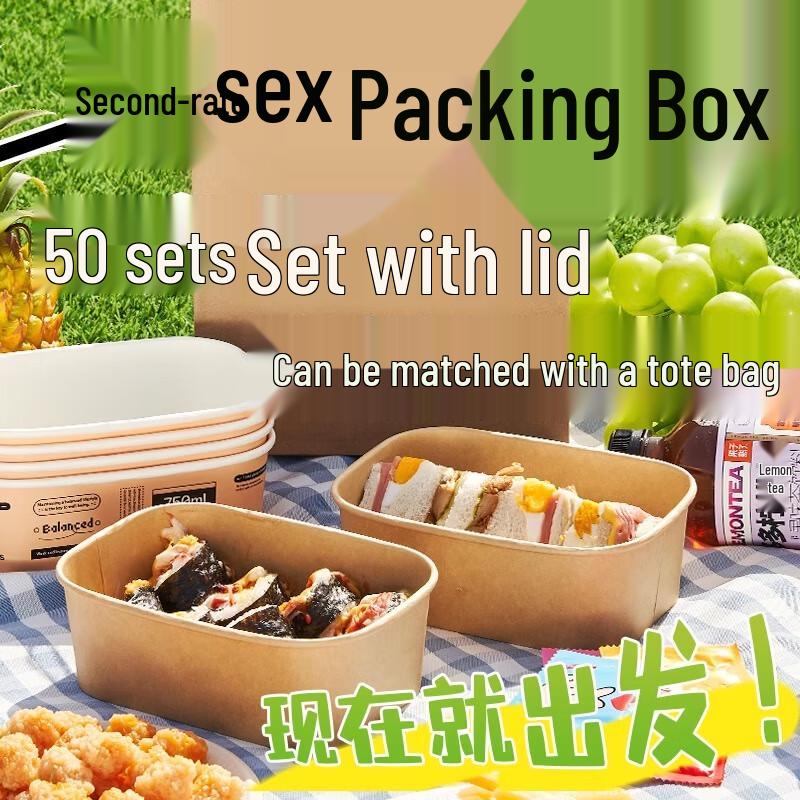 Disposable Kraft Paper Lunch Boxes with Lids