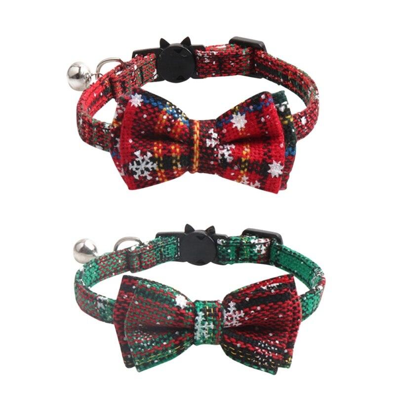 red bow cat collar