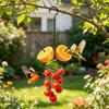 Oriol Vogelhaus Außen Hängend Orange Frucht Futterhalter mit Haken Wetterfest Außen Garten Metall Kolibri Futtergerät