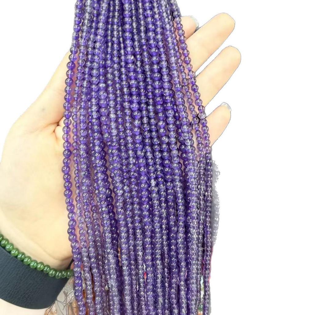 Chi Li Transparent Purple Crystal Ore Loose Beads, Dreamy Semi-Finished Natural Stone Strands for DIY Jewelry.