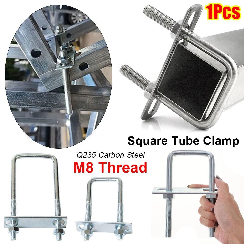 1Pcs With Baffle Pipe U-clamp Screws Right Angle U-bolt New Square Bolt for Square Tube