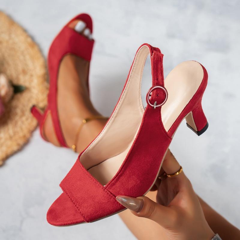 

Summer new large size pointed stiletto single shoes empty open-toed sandals with skirt high heels 35