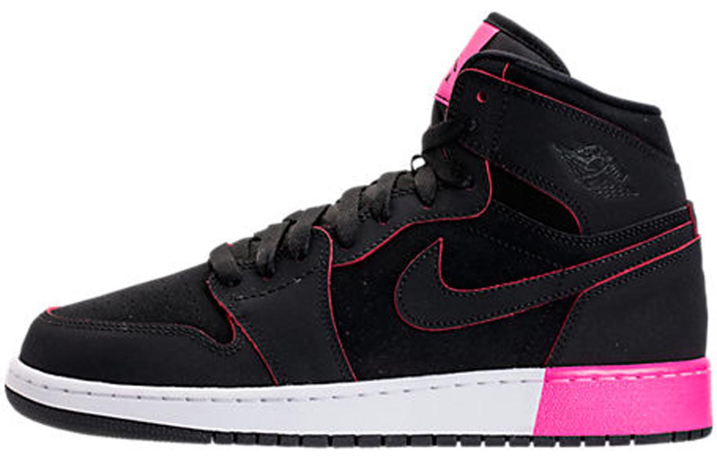 Jordan 1 Retro High Black Hyper Pink White GS 332148-024 35.5