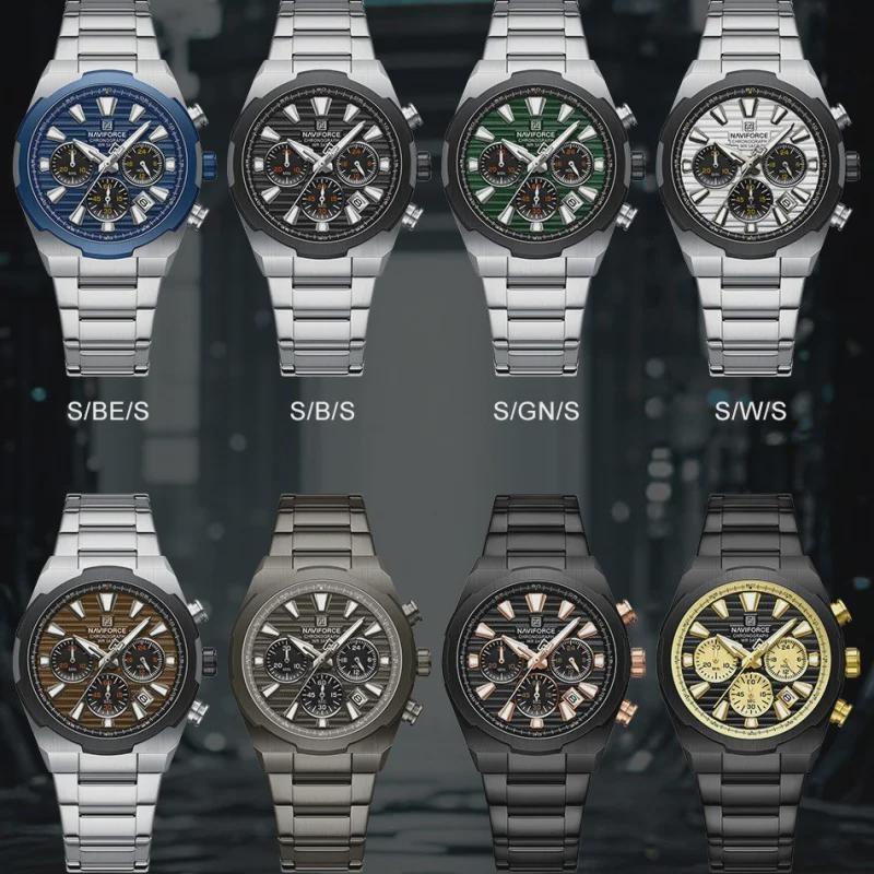Mens Watches Stainless Steel Watch Waterproof Luxury Quartz Clock Chronograph Luminous Wristwatches Relogio Masculino