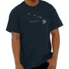 Hawaii State Islands Map Travel Souvenir Womens or Mens Crewneck T Shirt Tee