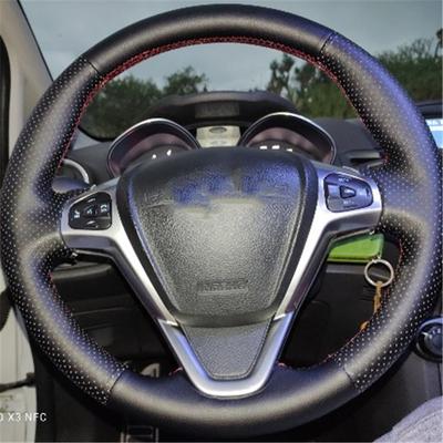 Samodzielny Niestandardowy Oryginalny Pokrowiec na Kierownicę Do Ford Fiesta 2008-2013 Ecosport 2013-2016 Skórzany Splot na Kierownicę
