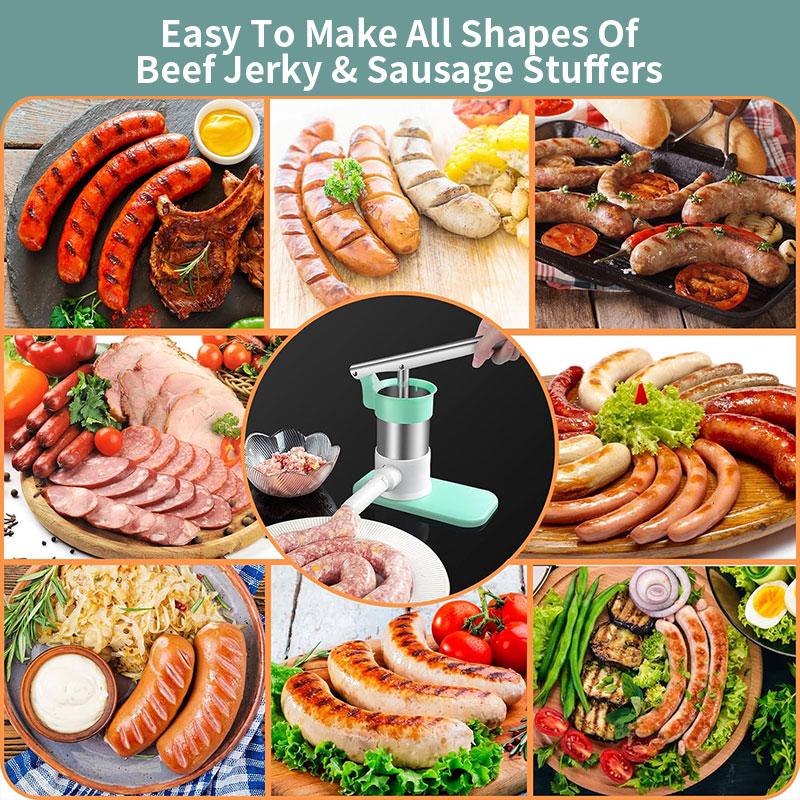 Sausage Stuffer Machine with 4 Stuffing Tubes Meat Stuffer Sausage Filling Tool Household Manual Vertical Sausage Maker Tool Kit