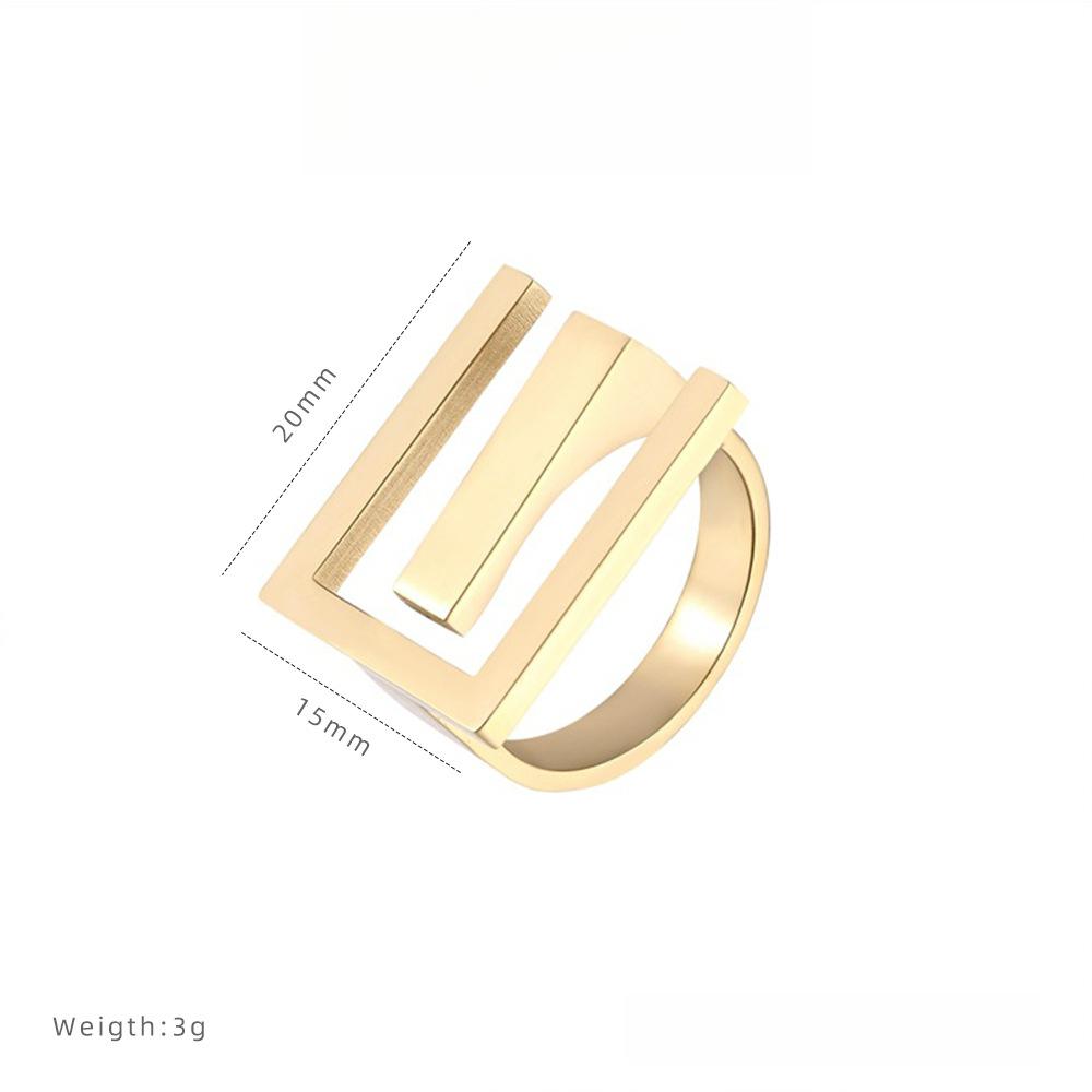 

Простое геометрическое кольцо с буквой E, гальваническое покрытие, нишевое, кольцо в стиле холодного ветра, женское, из титановой стали, не выцветающее, ювелирное изделие 9